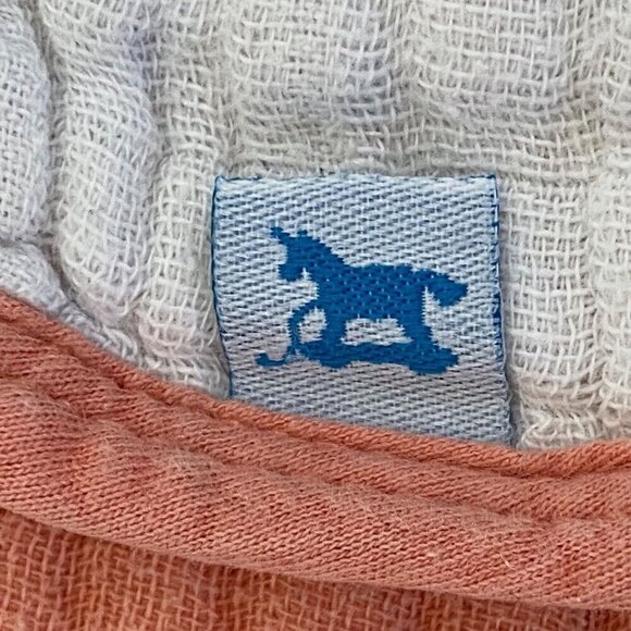 Little Unicorn Swaddle Quilted Baby Blanket Peach Roses Crib Thick Muslin 45x43 - Picture 8 of 8